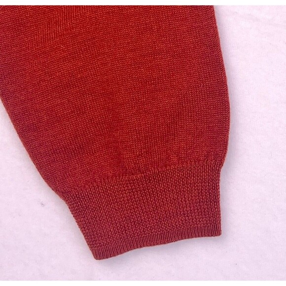 Brooks Brothers Extra Fine Italian Merino Wool Women’s XL Red Collared Sweater - Picture 11 of 16